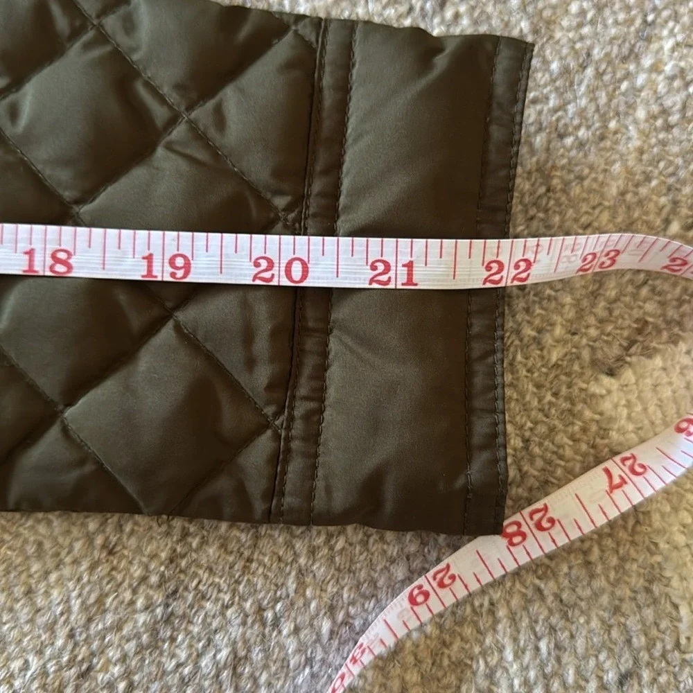 JCrew Olive Green Quilted Barn Jacket Corduroy Collar Sz.‎ XS